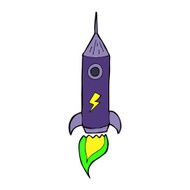 Cartoon Space Rocket N59