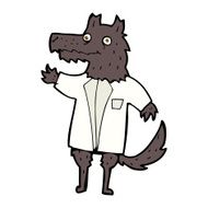 cartoon wolf businessman N6