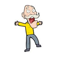 cartoon shocked old man N34