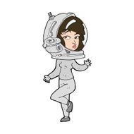 cartoon woman wearing space helmet N21
