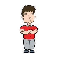 cartoon man with crossed arms N32
