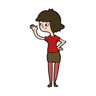 cartoon friendly girl waving N11