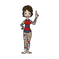 cartoon woman covered in tattoos N11