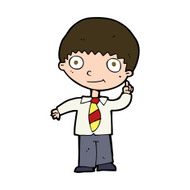 cartoon school boy with idea N36
