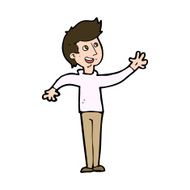 Cartoon Man Waving N39