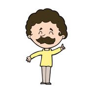 cartoon man with idea N165