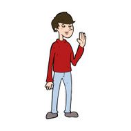 cartoon waving man N67