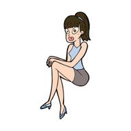 cartoon pretty woman N306