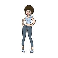 cartoon pretty woman N308