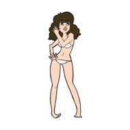 cartoon pretty woman in bikini N11