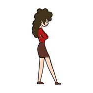 cartoon annoyed woman N207