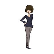 cartoon pretty woman N309