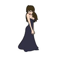 cartoon pretty woman in dress N55