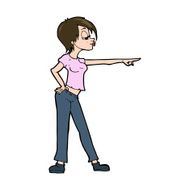 cartoon woman pointing N236