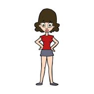 cartoon surprised woman N261