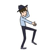 cartoon fashionable man N11
