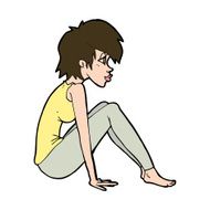 cartoon woman sitting N22