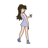 cartoon woman posing in dress N43