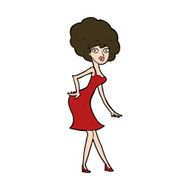 cartoon woman posing in dress N44