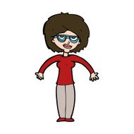 cartoon woman shrugging shoulders N525