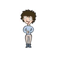 cartoon crazy excited woman N21
