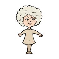 cartoon bitter old woman N21
