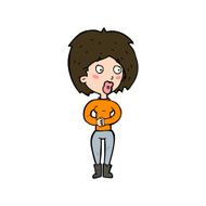 cartoon surprised woman N262