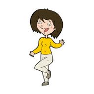 cartoon laughing woman N11