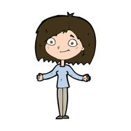 cartoon woman shrugging shoulders N527