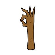 cartoon okay hand gesture N22