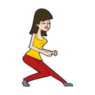 cartoon crazy dancing girl N10