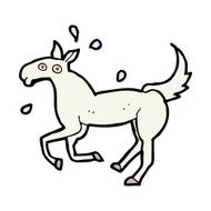 cartoon horse sweating N10