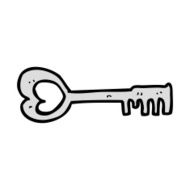 cartoon heart shaped key N21