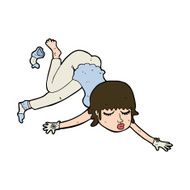 cartoon woman floating N11