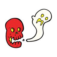 cartoon spooky skull N183