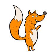 cartoon waving fox N13