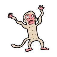 cartoon frightened monkey N11