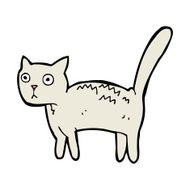 cartoon frightened cat N28
