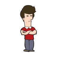 cartoon man with folded arms N34