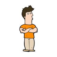 cartoon man with folded arms N35