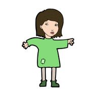cartoon woman in patched clothing N12
