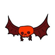 cartoon spooky skull bat N12