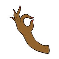 cartoon hand symbol N45