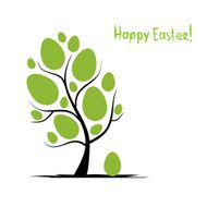 Art tree with easter eggs for your design N2