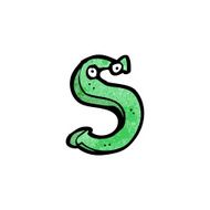 cartoon letter s with eyes N2