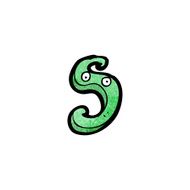cartoon letter s with eyes N3