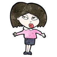 cartoon woman making a choice N2
