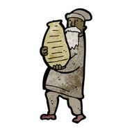 cartoon man carrying large clay pot N2