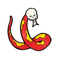 spooky snake and skull cartoon N3