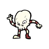 cartoon waving skull character N2
